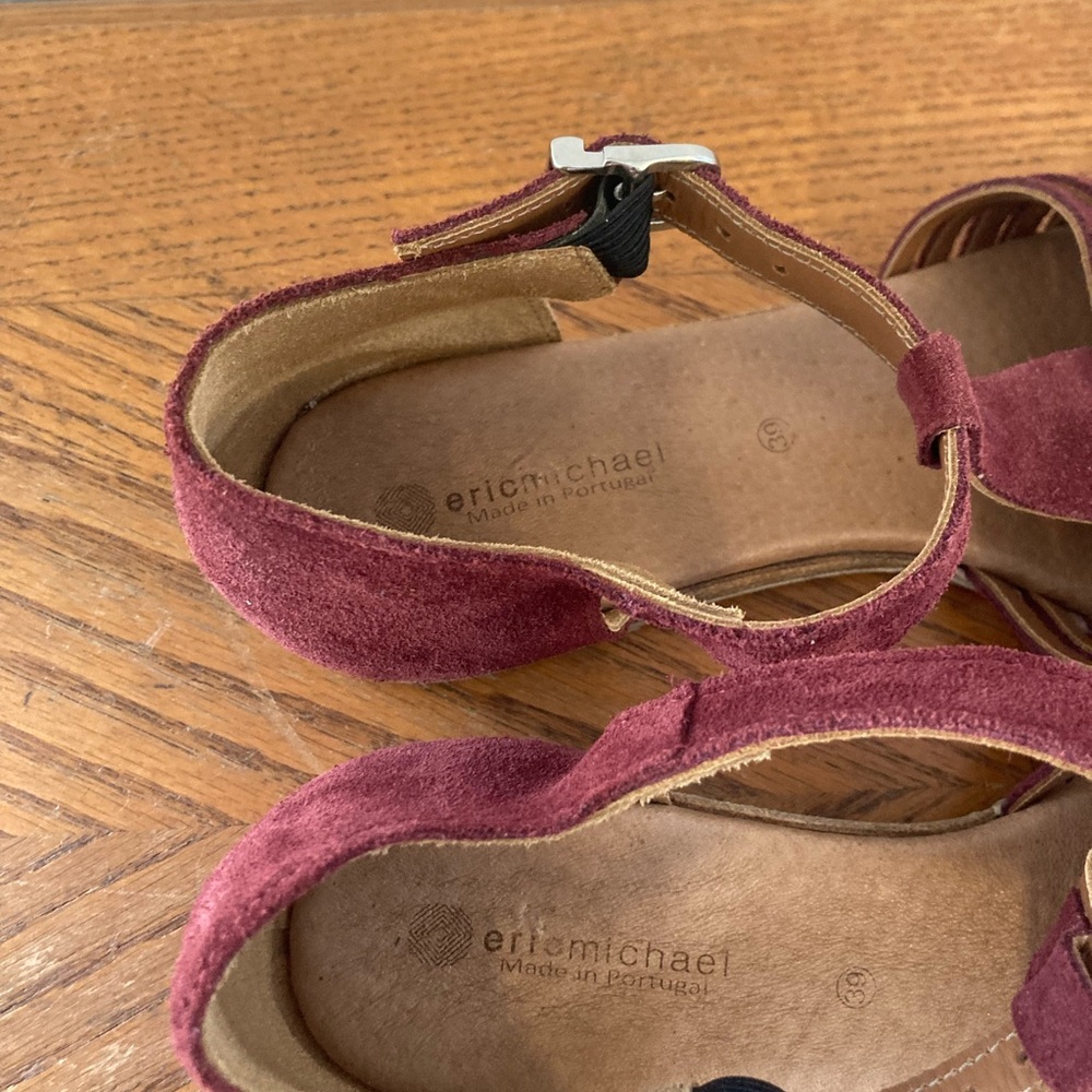 ERIC MICHAEL Rust Suede Sandals Size 39 (USA 9) - Picture 3 of 7
